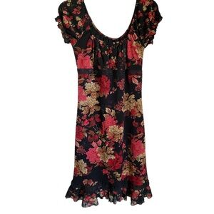 Y2K My Michelle Milkmade Floral Ruffle Hem Lace Trim Fairycore Retro Dress M
